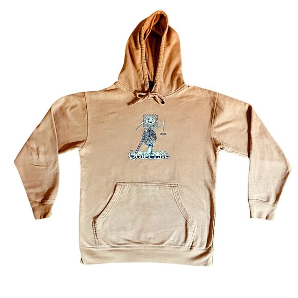 Quiet Life Skeleton Surfer Hoodie Medium Tan/Beige Streetwear 🏄‍♂️ - Picture 1 of 8